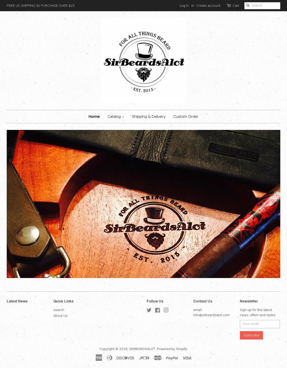 sirbeardsalot.com — Shopify storefront screenshot