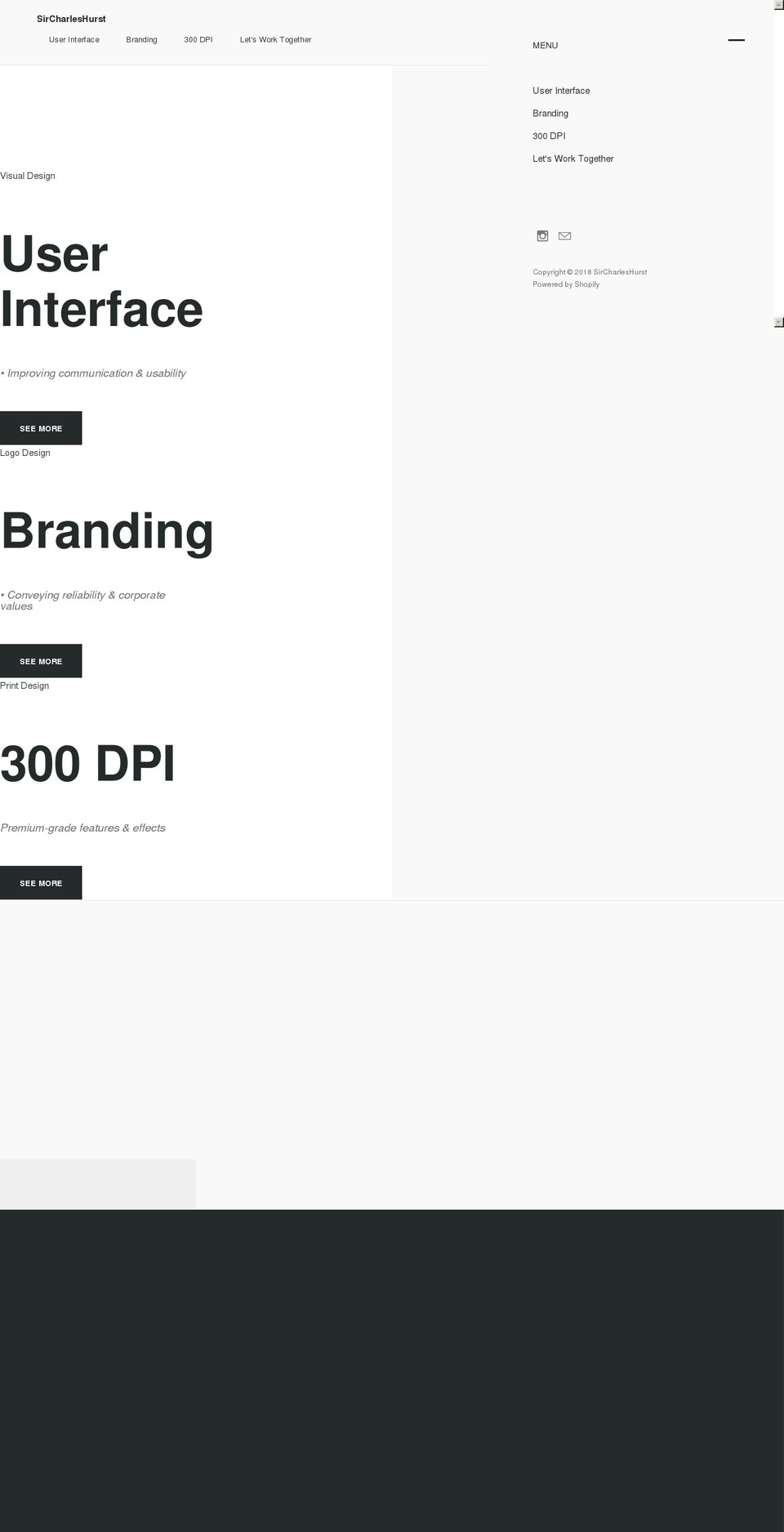 sircharleshurst.com — Shopify storefront screenshot