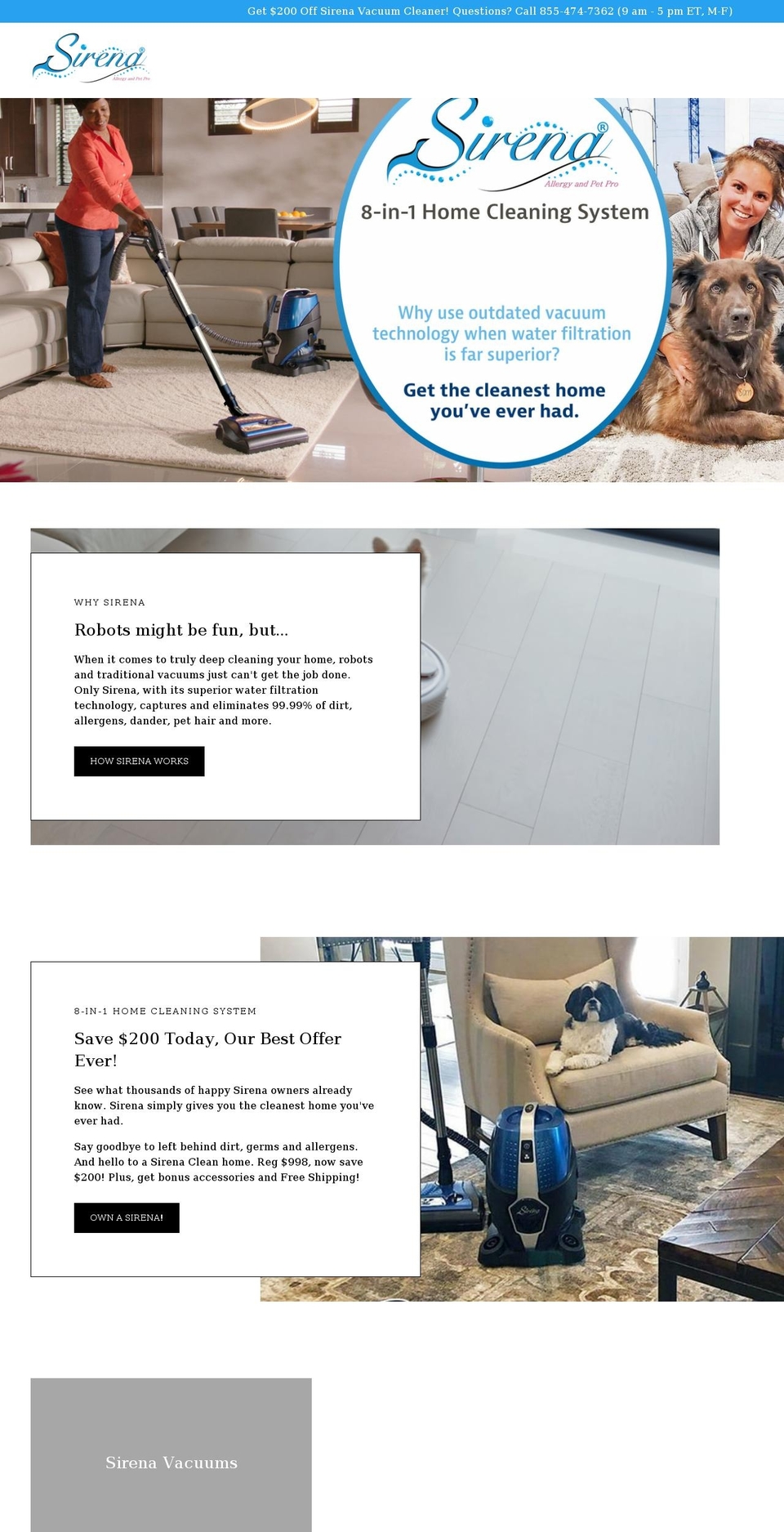 sirenaclean.com shopify website screenshot