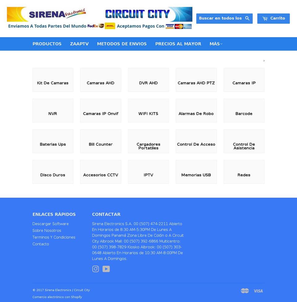 sirenaelectronic.com shopify website screenshot