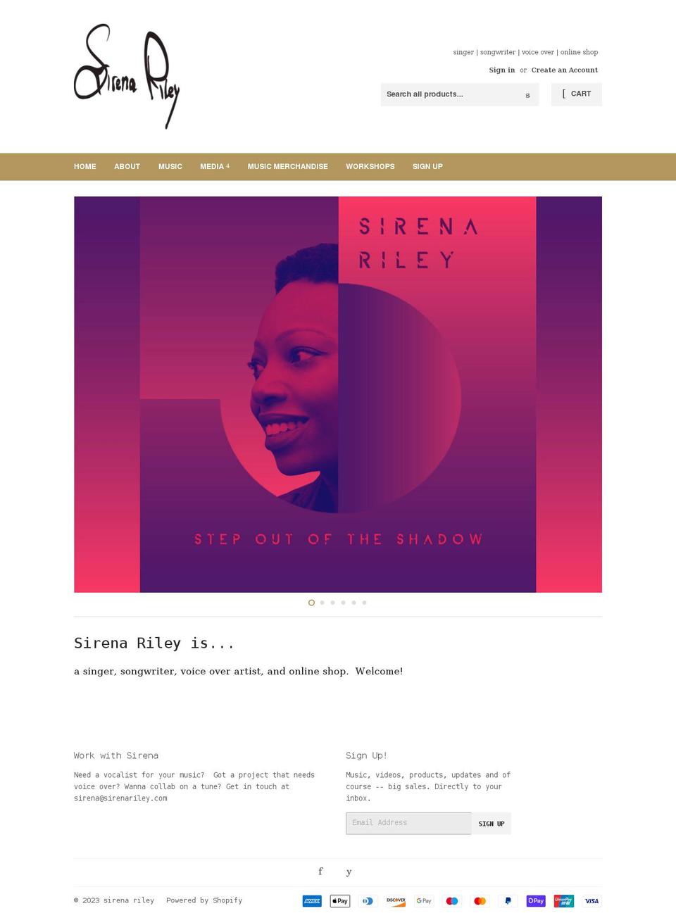 sirenariley.com shopify website screenshot