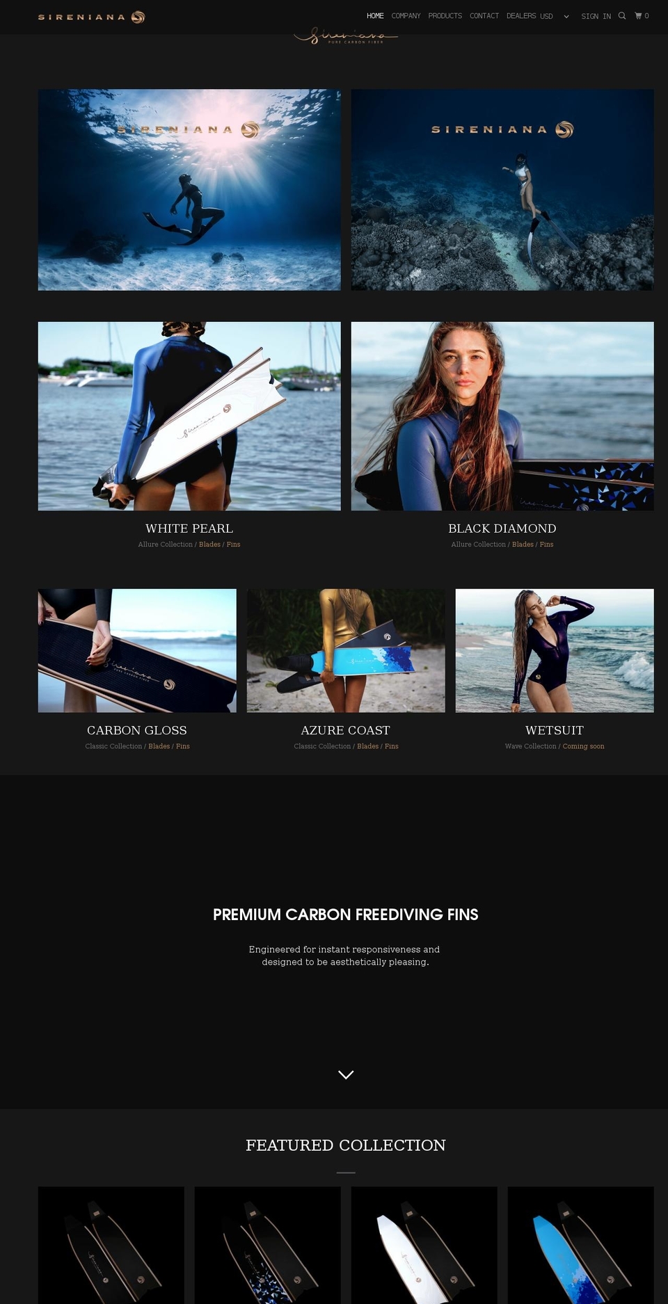 sireniana.com — Shopify storefront screenshot