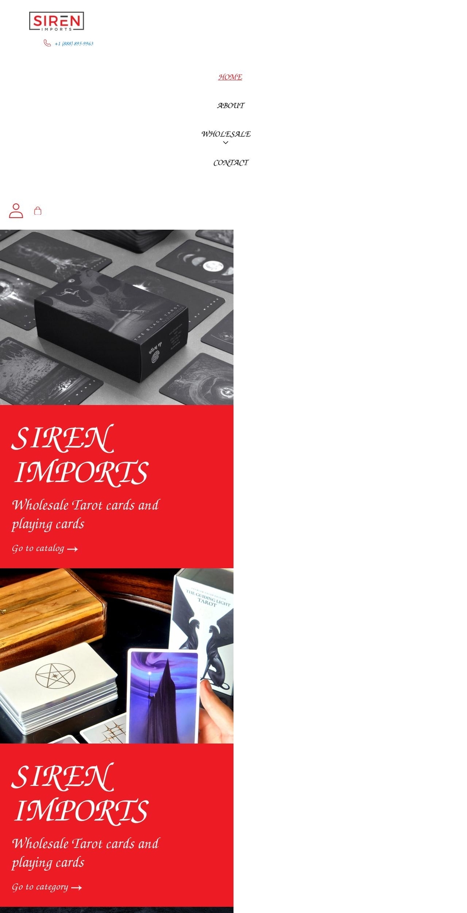 sirenimports.com shopify website screenshot