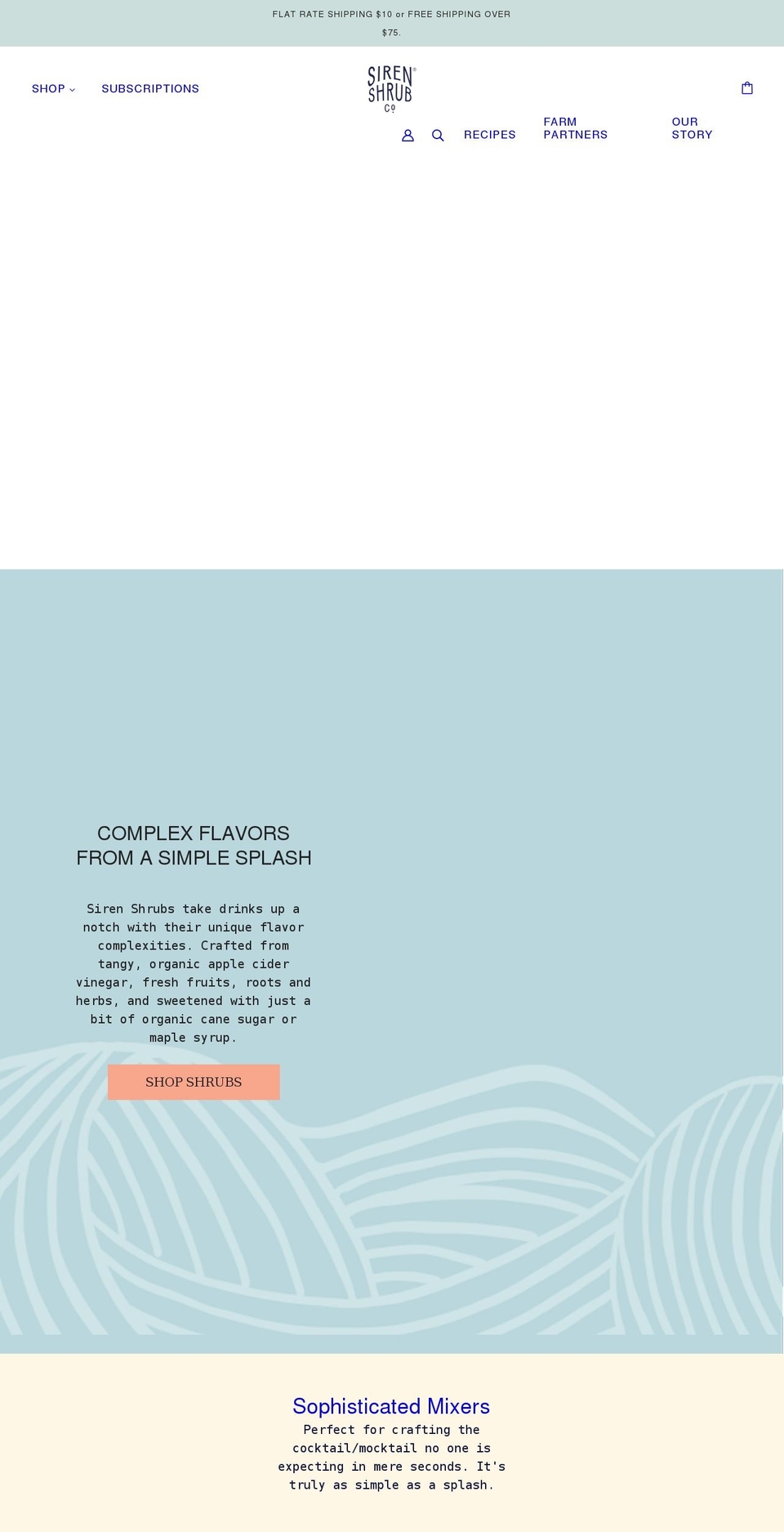 sirenshrubs.com shopify website screenshot