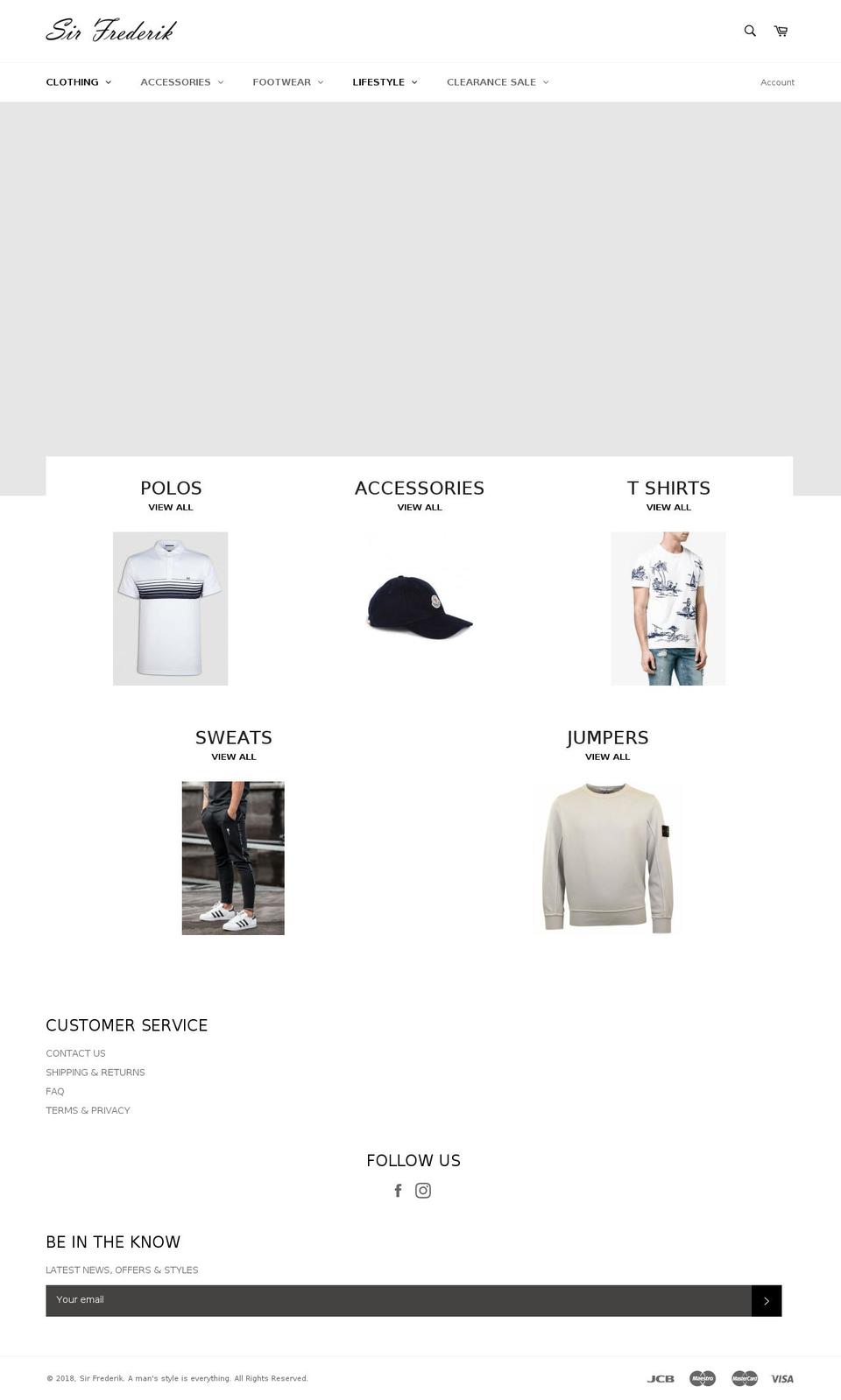 sirfrederik.com shopify website screenshot