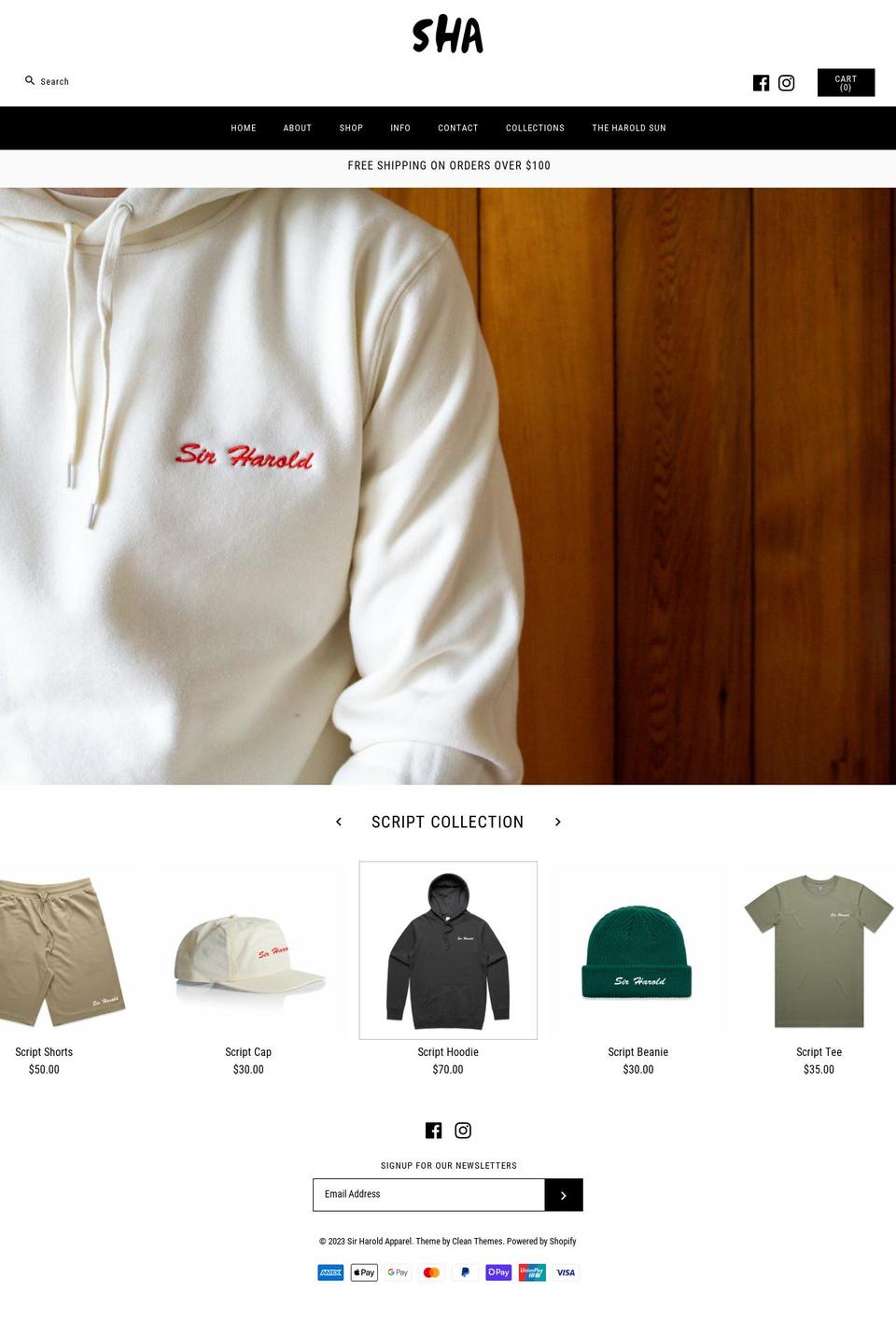sirharold.com.au shopify website screenshot