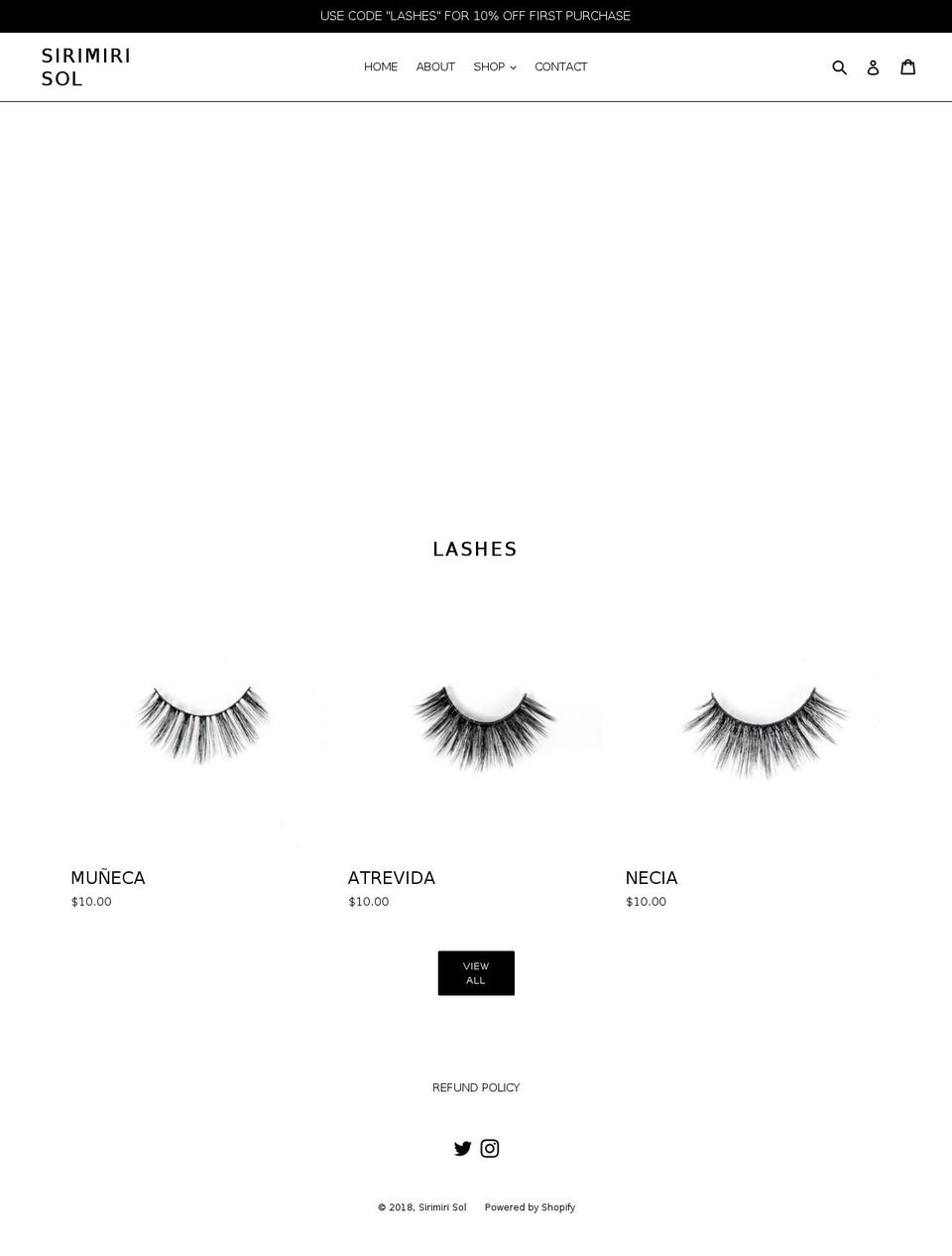sirimirisol.com — Shopify storefront screenshot