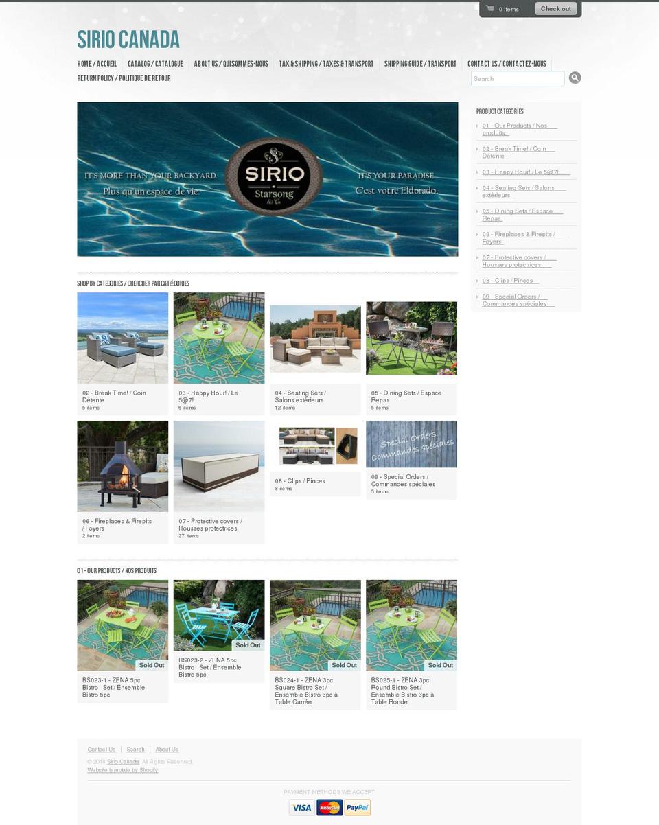 sirio.ca shopify website screenshot