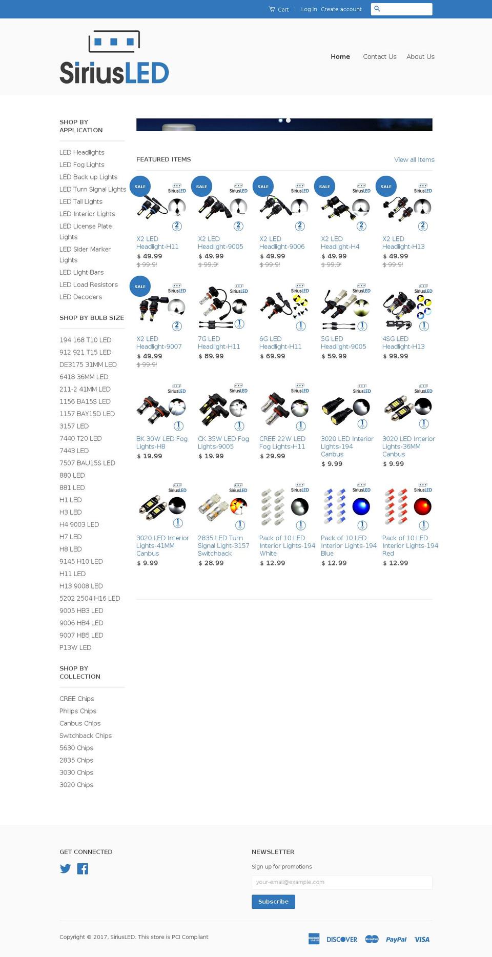 siriusled.net shopify website screenshot