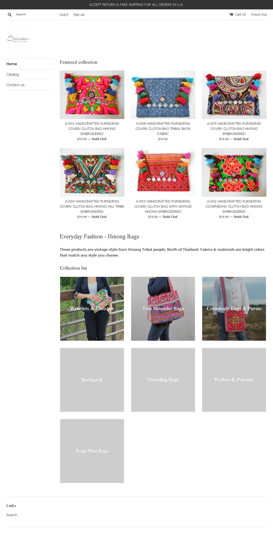 siriwanboutique.com — Shopify storefront screenshot