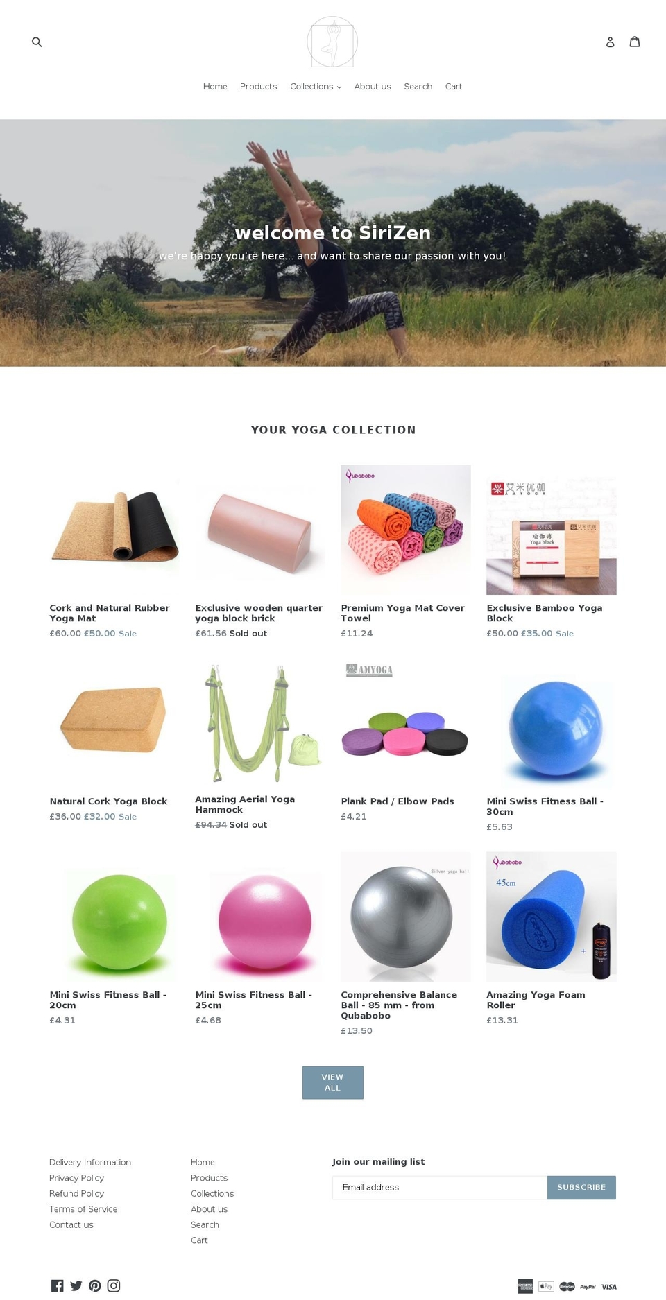 sirizen.com — Shopify storefront screenshot