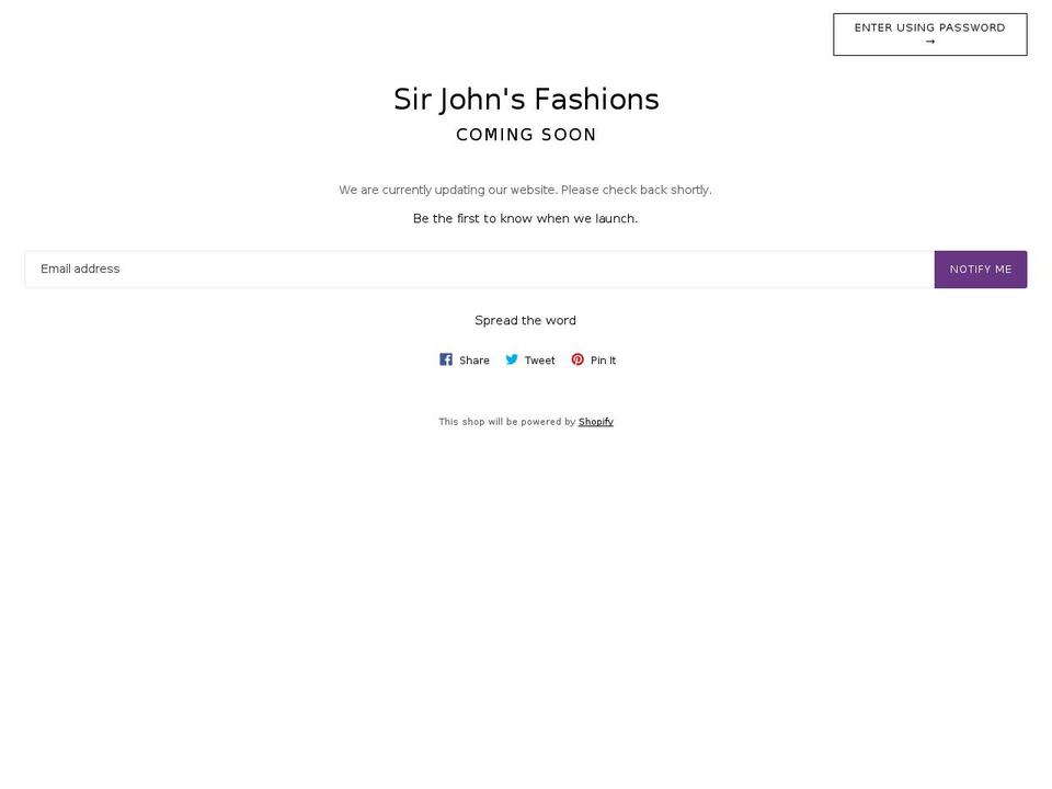 belle-default Shopify theme site example sirjohnsfashions.com