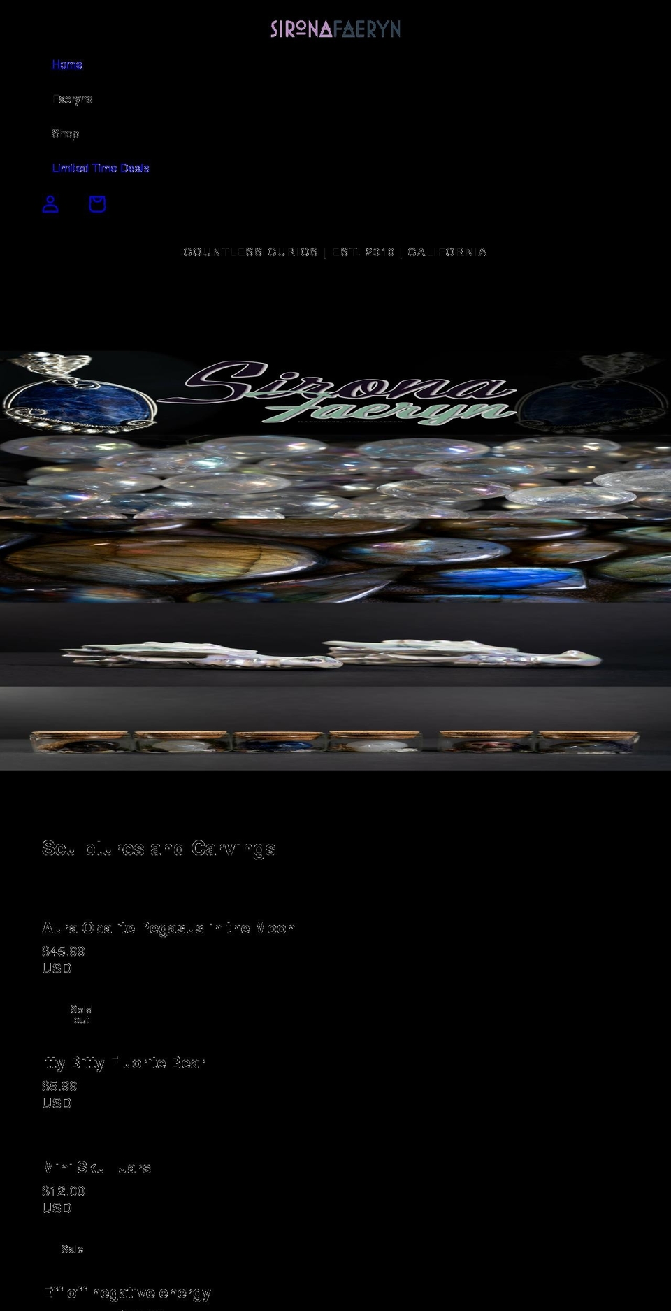 sironafaeryn.com shopify website screenshot