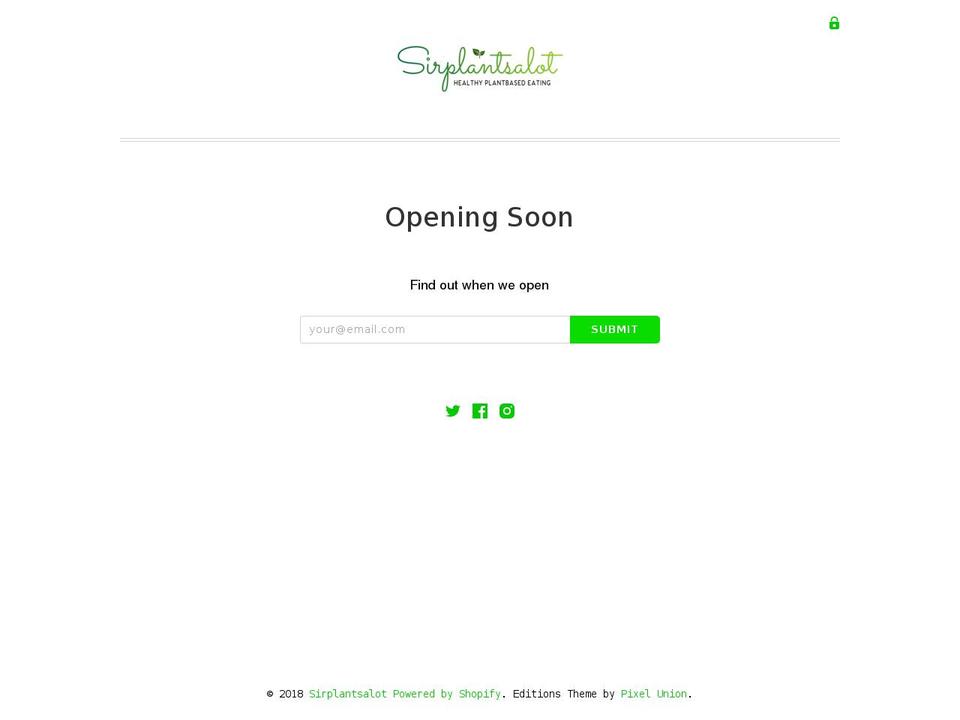 sirplantsalot.com — Shopify storefront screenshot