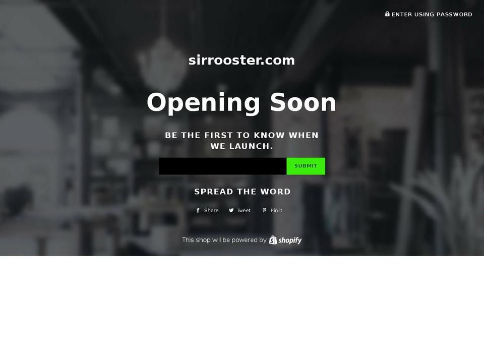 sirrooster.com shopify website screenshot