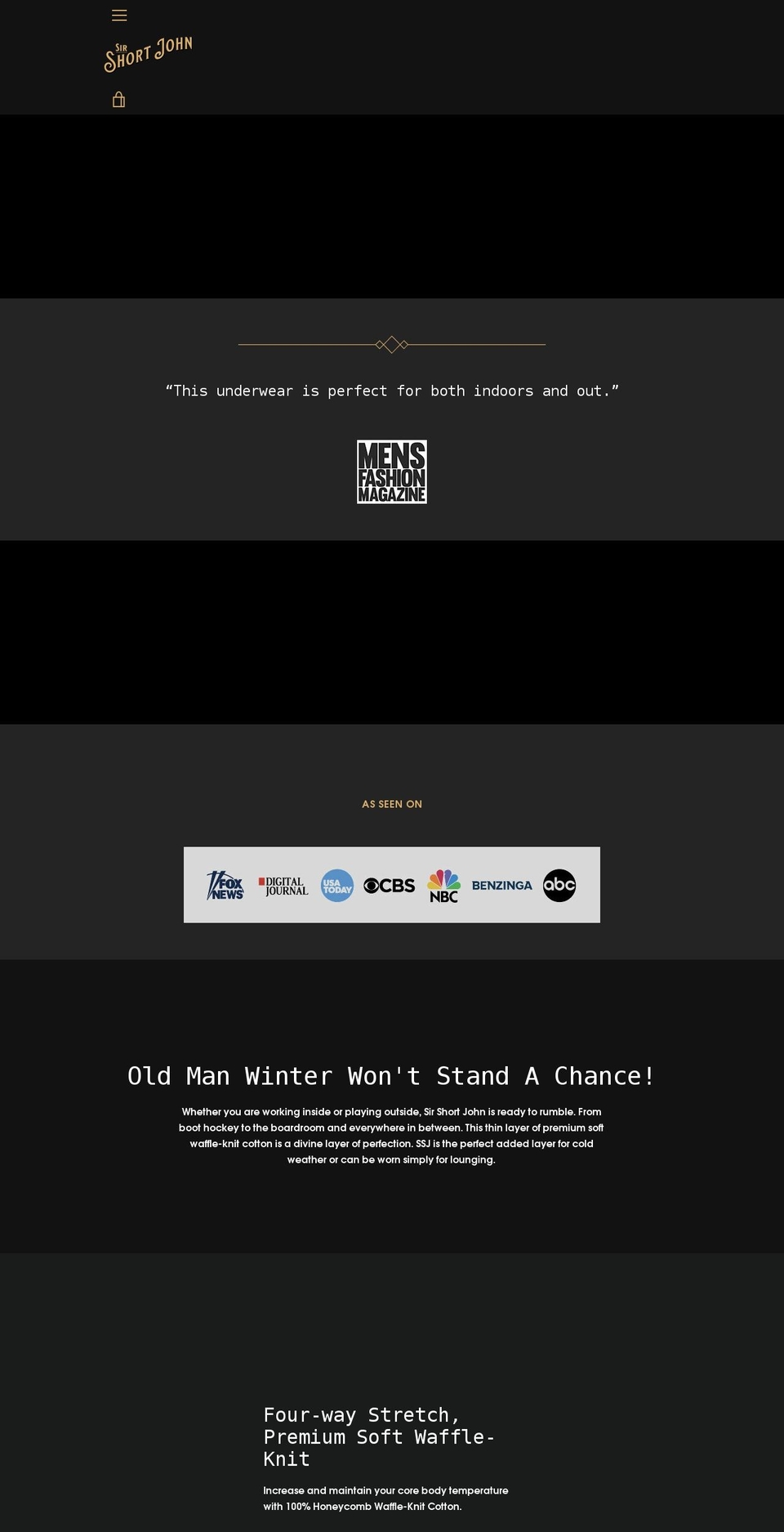 sirshortjohn.com shopify website screenshot