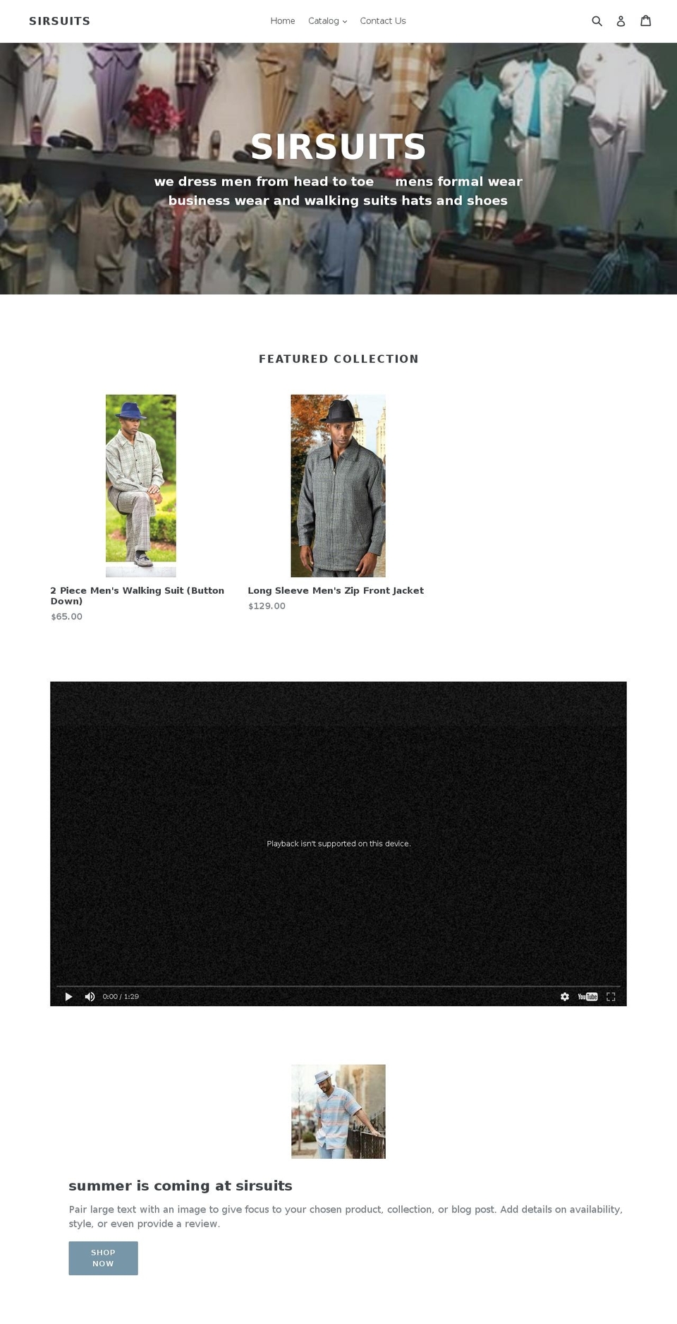 sirsuits.com shopify website screenshot