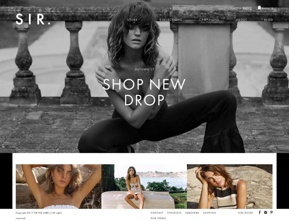 sirthelabel.com shopify website screenshot