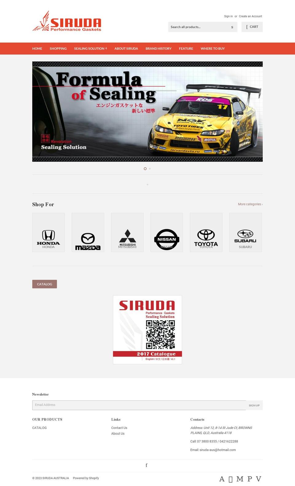 siruda.com.au shopify website screenshot