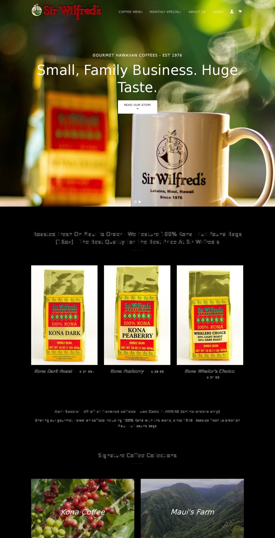 sirwilfreds.com shopify website screenshot