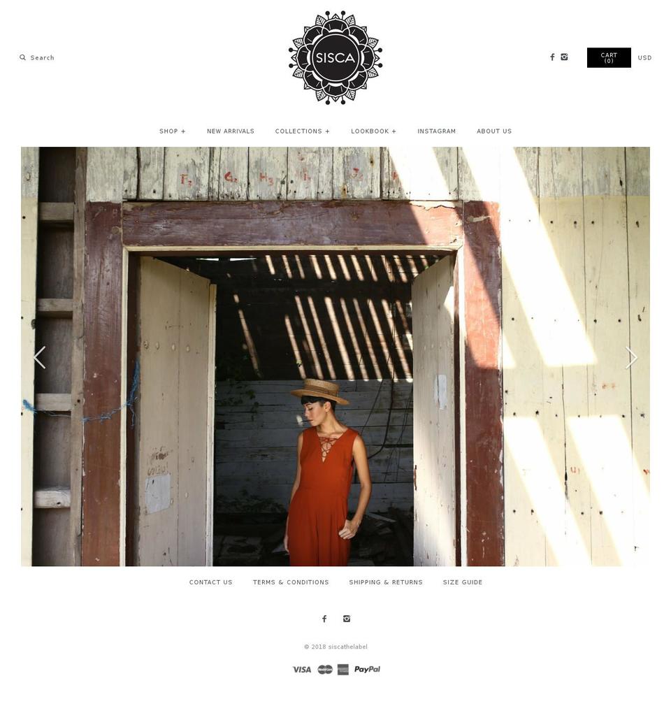 siscathelabel.com shopify website screenshot
