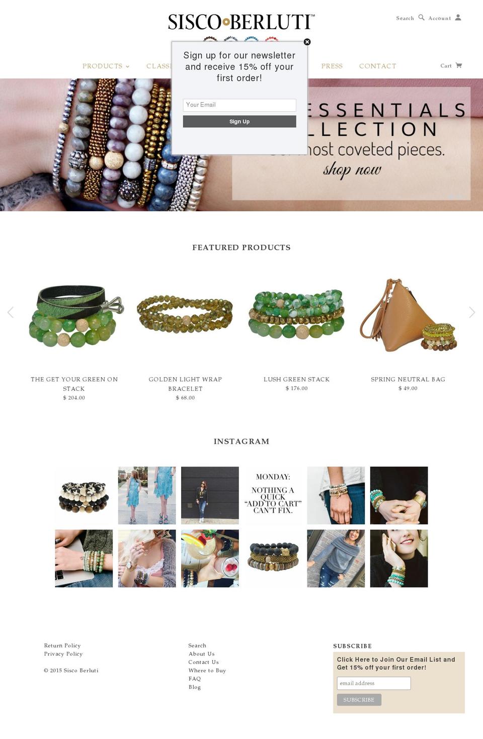 siscoandberluti.com shopify website screenshot
