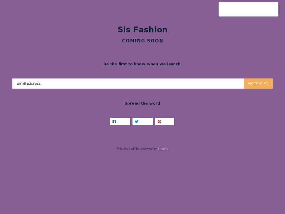 sisfashion.com.au shopify website screenshot