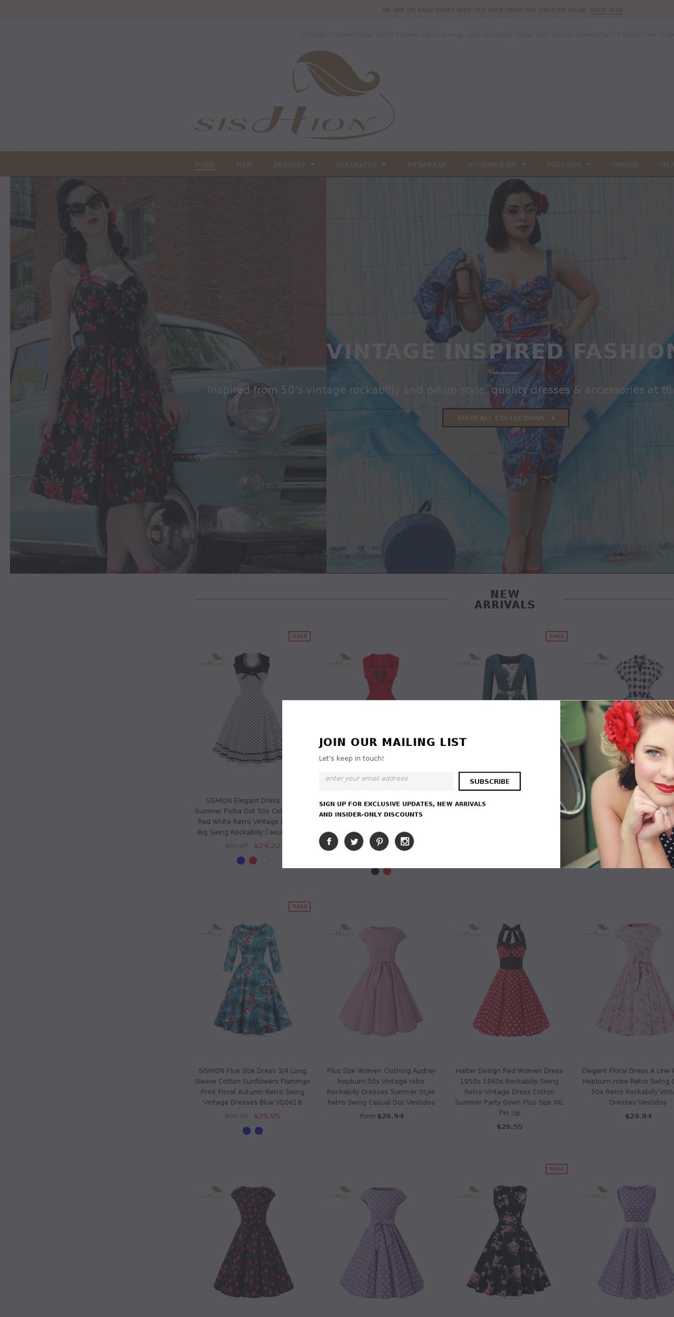 sishion.net shopify website screenshot