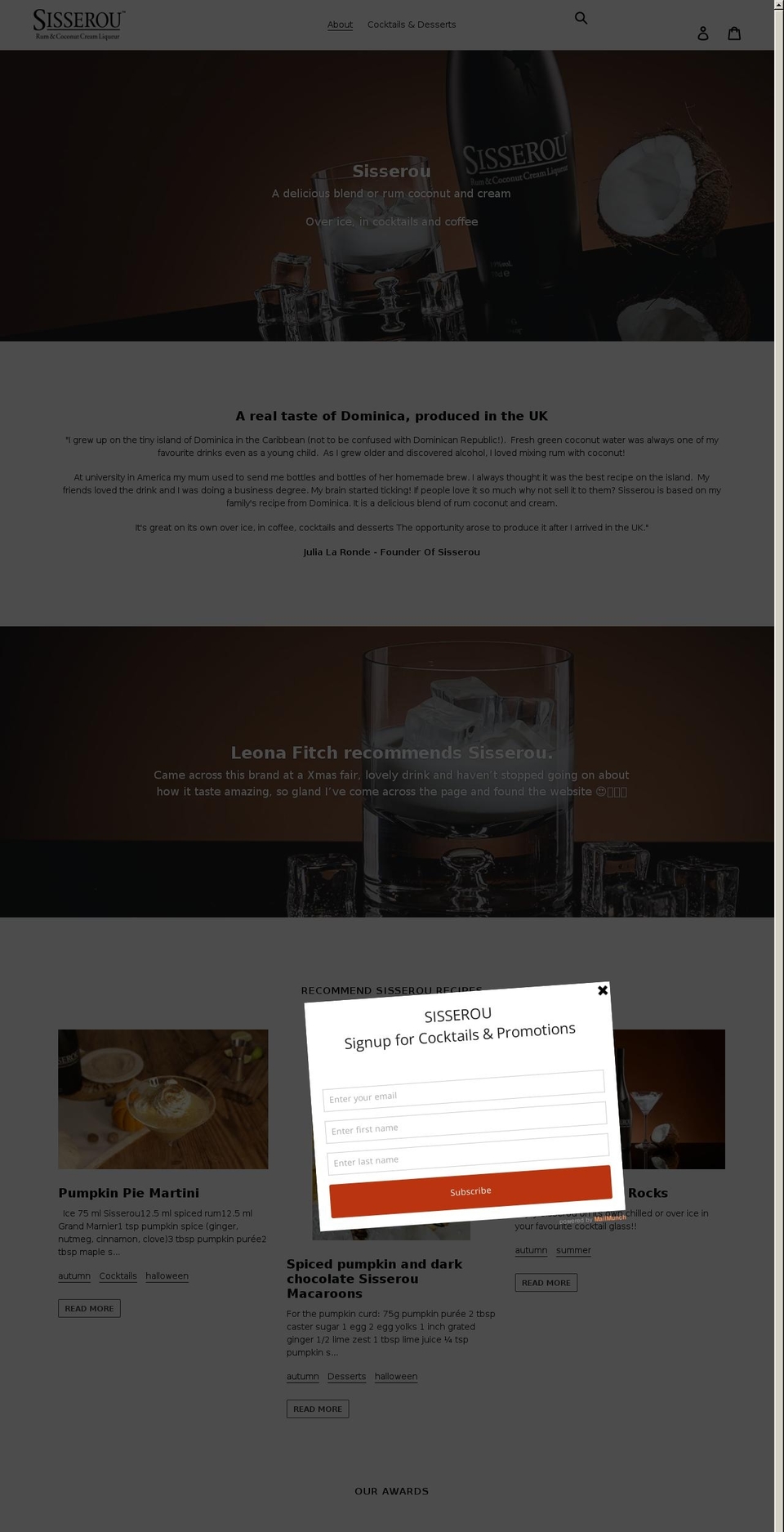 sisserou.com shopify website screenshot