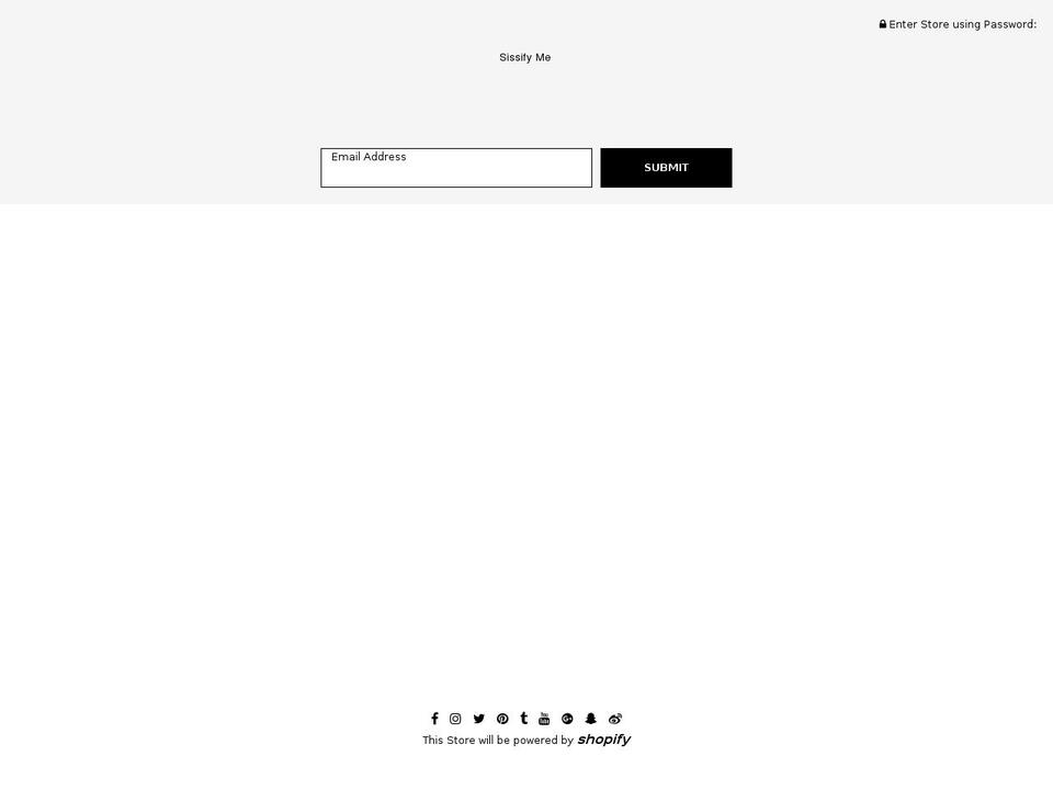 sissifyme.com — Shopify storefront screenshot