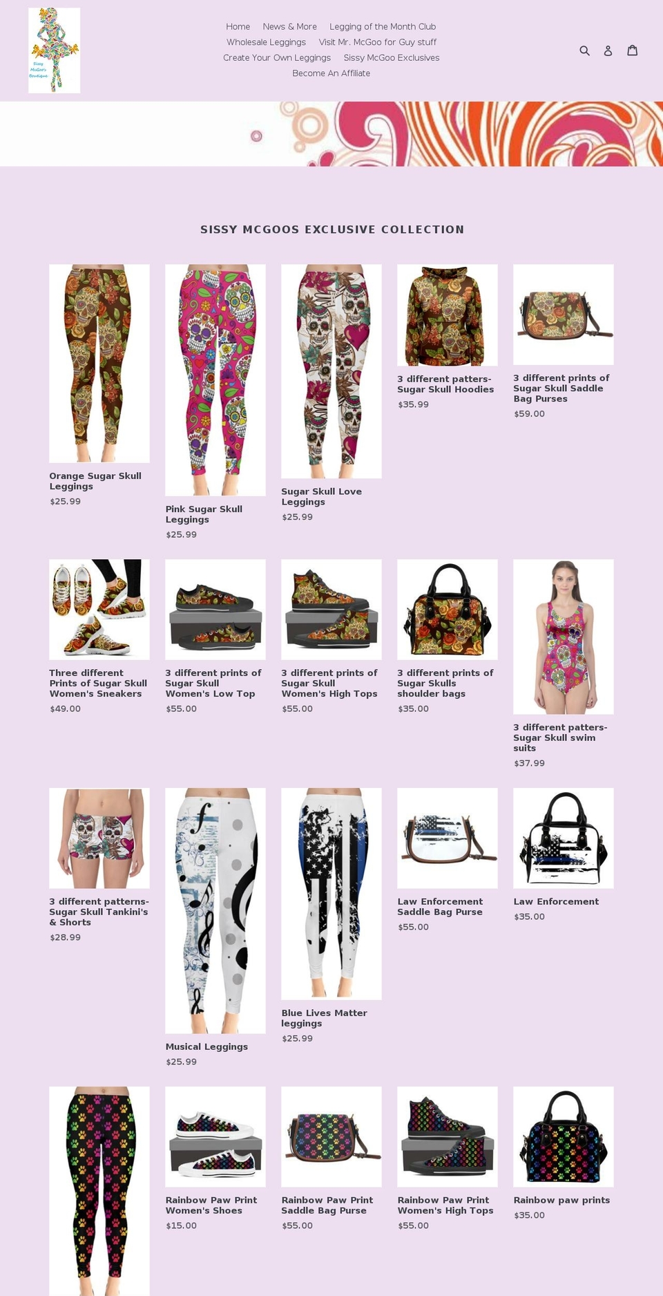 sissymcgoos.com shopify website screenshot
