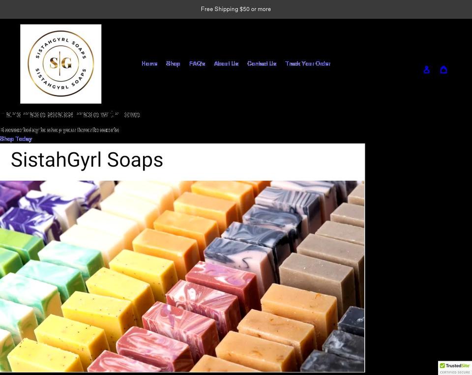 sistahgyrl-soaps.myshopify.com shopify website screenshot