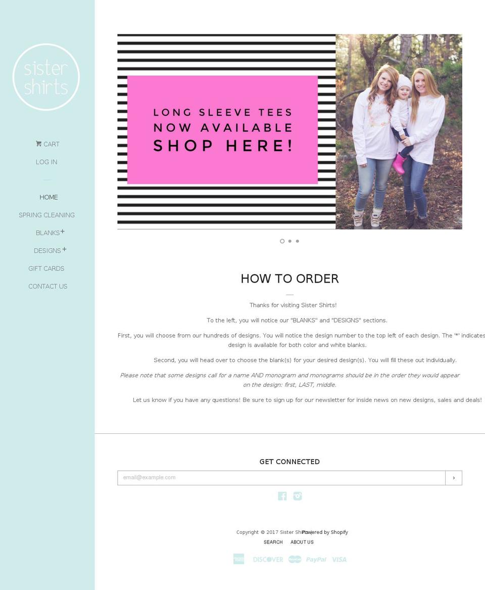 sister-shirts.com shopify website screenshot