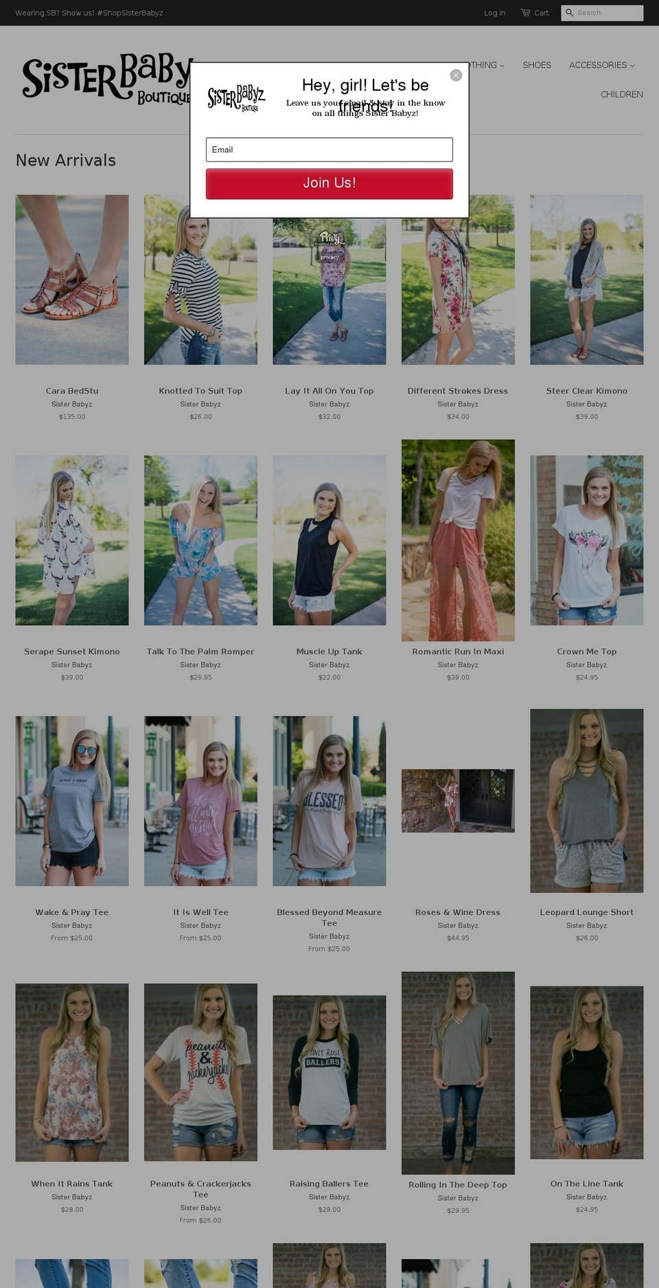 sisterbabies.com shopify website screenshot