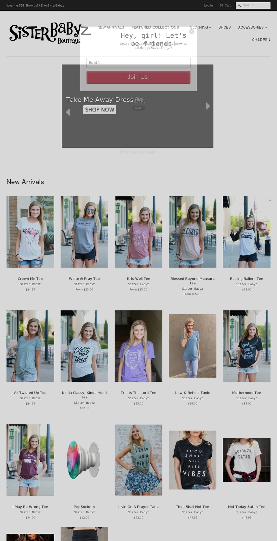 sisterbabyz.com shopify website screenshot