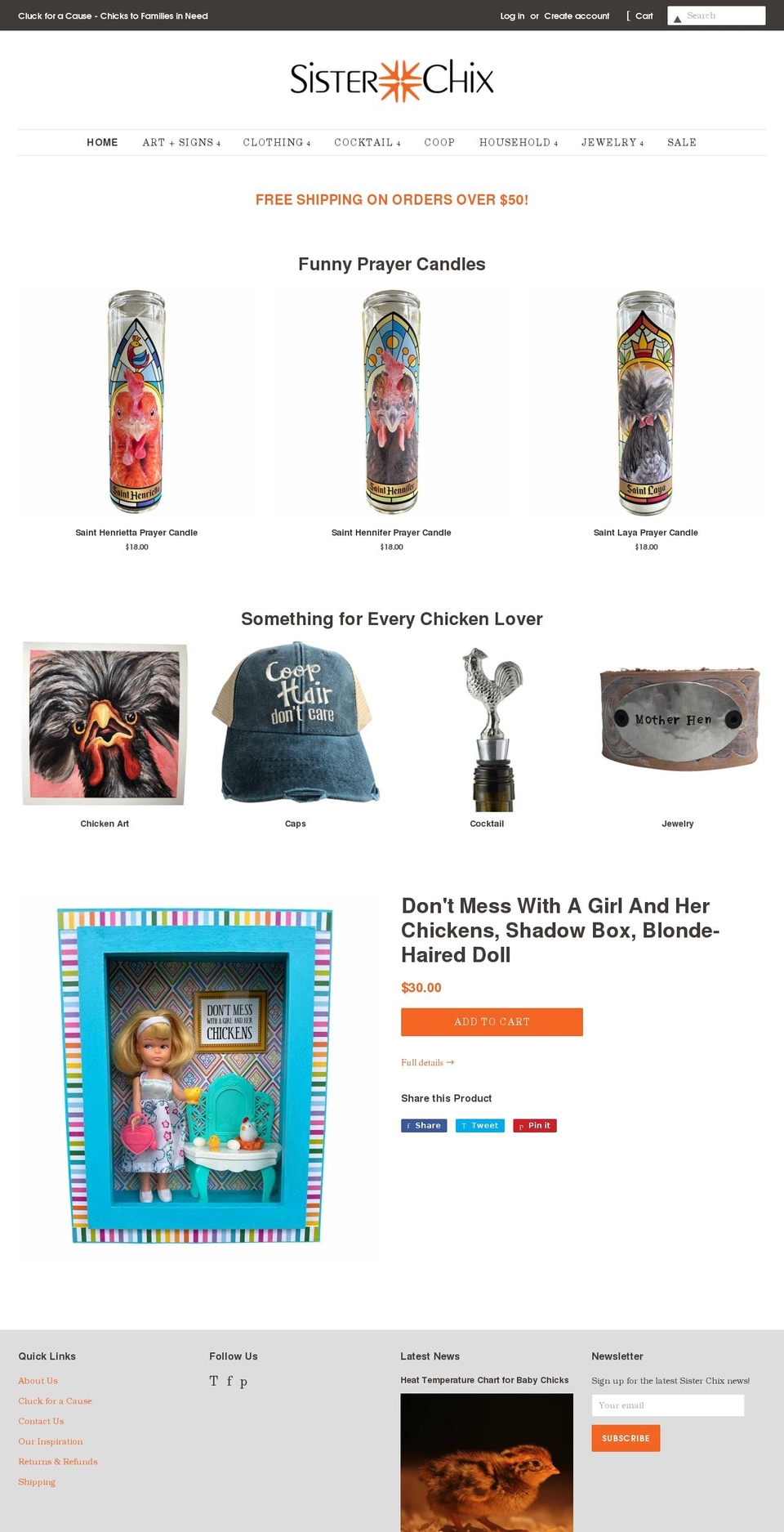 sisterchix.com — Shopify storefront screenshot