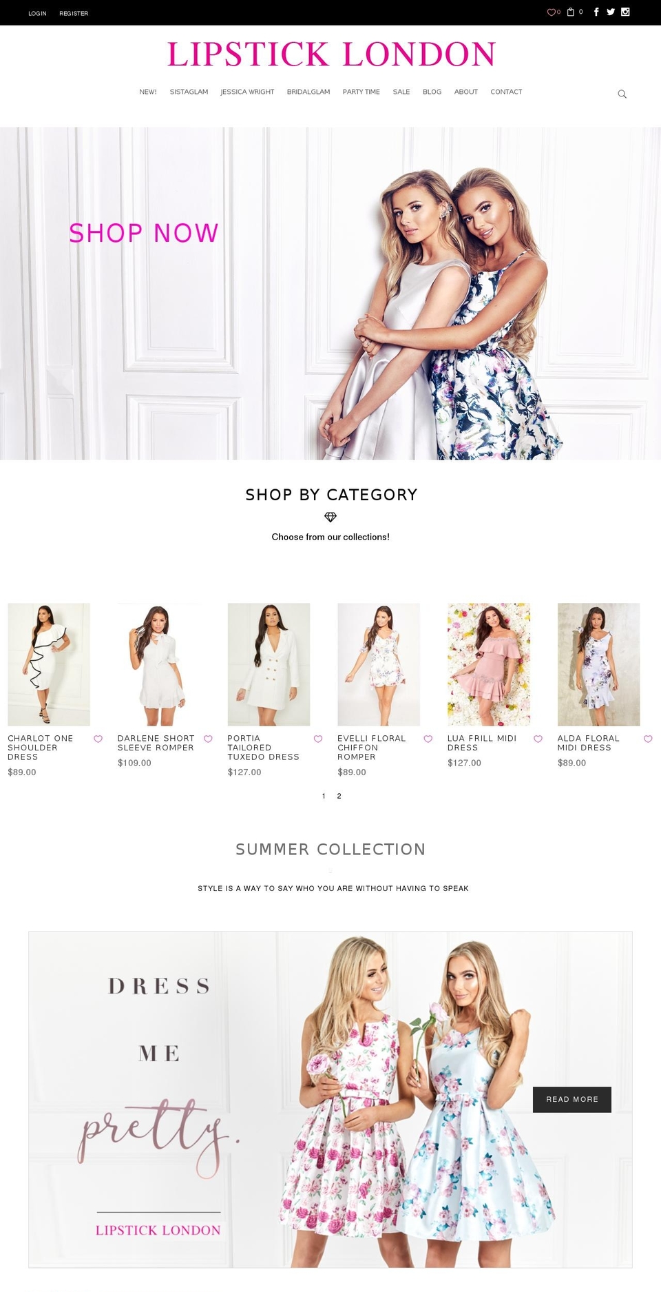 Lipstick London Shopify theme site example sisterglam.com