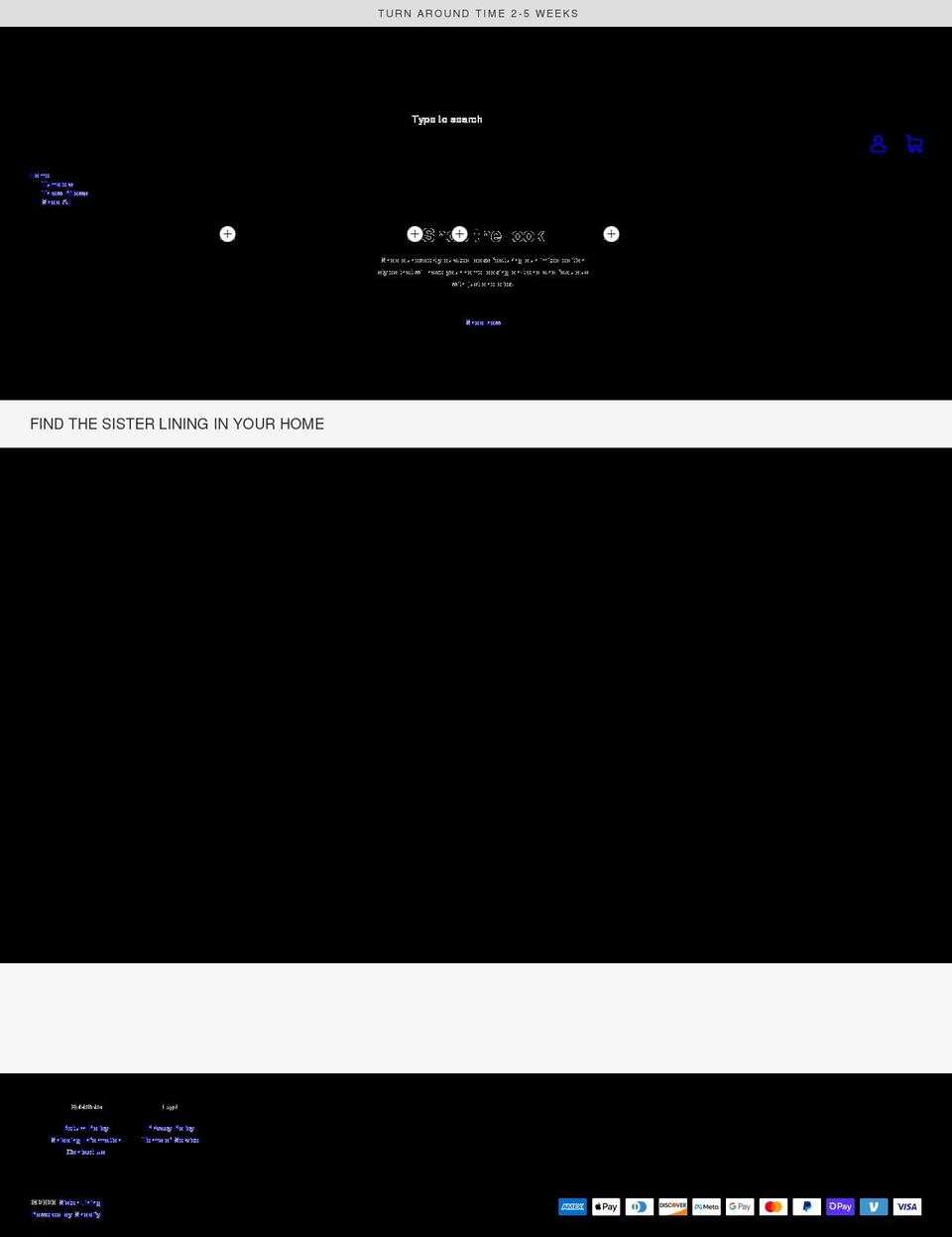 sisterlining.com shopify website screenshot