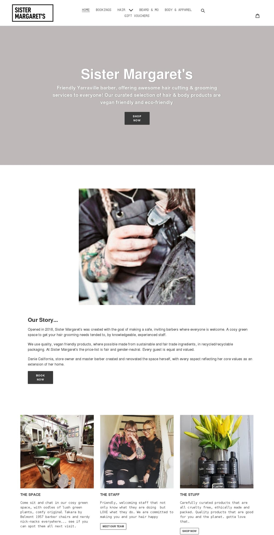 sistermargarets.com.au shopify website screenshot