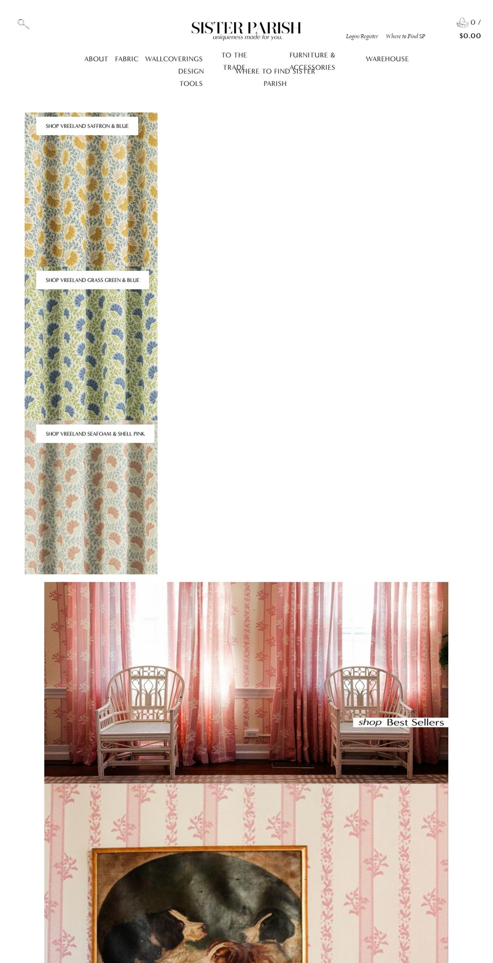sisterparishdesign.com shopify website screenshot