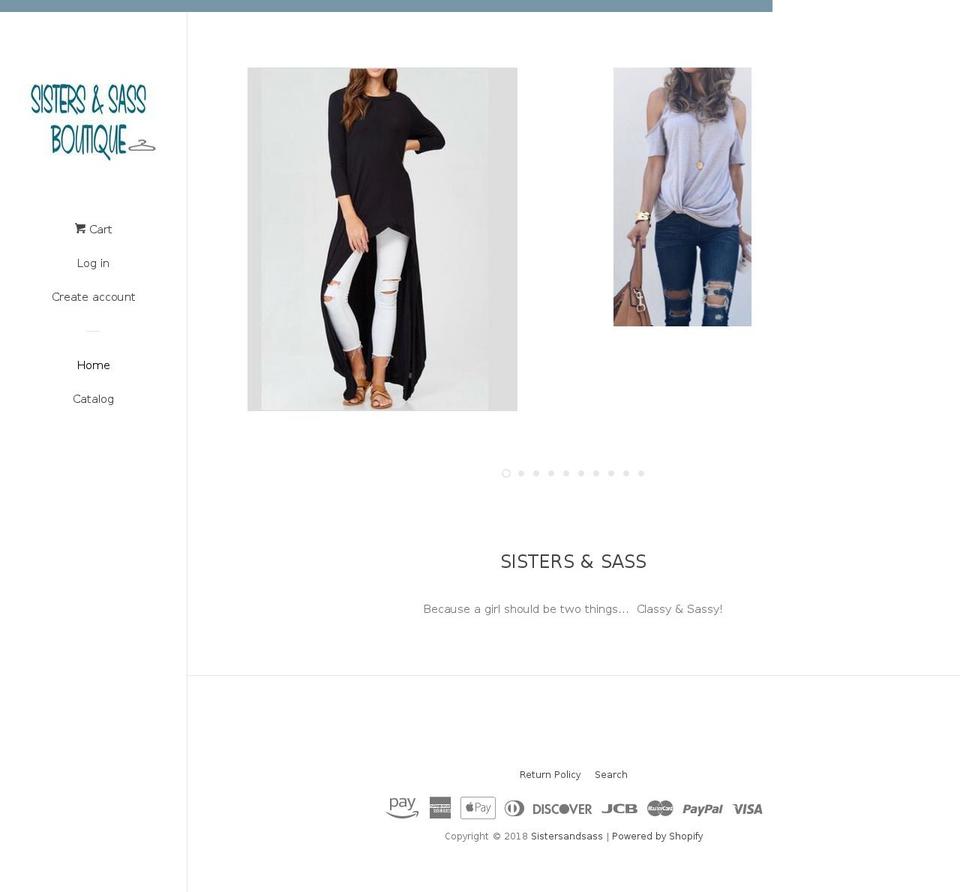 sistersandsass.com — Shopify storefront screenshot