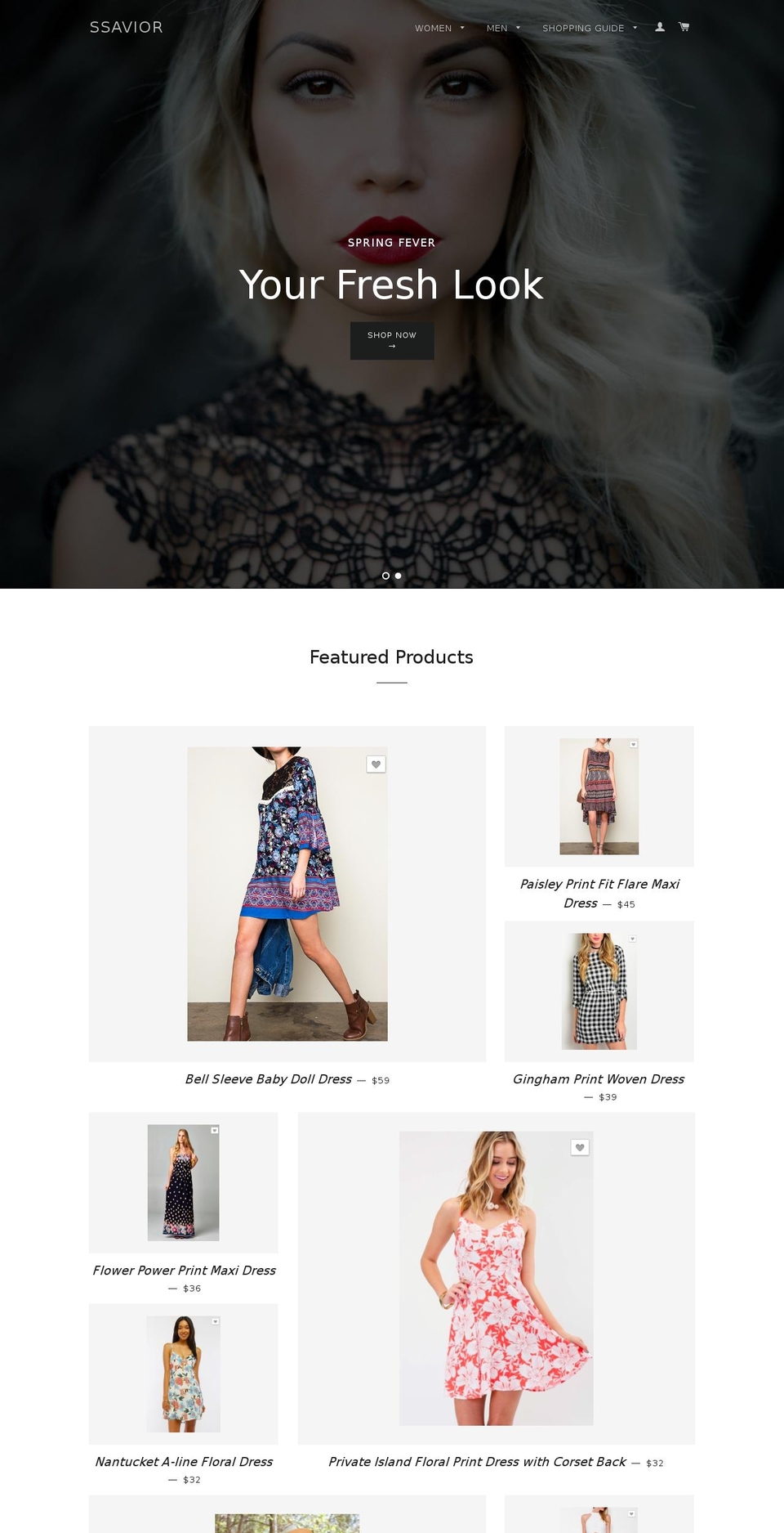 sistersavior.com shopify website screenshot