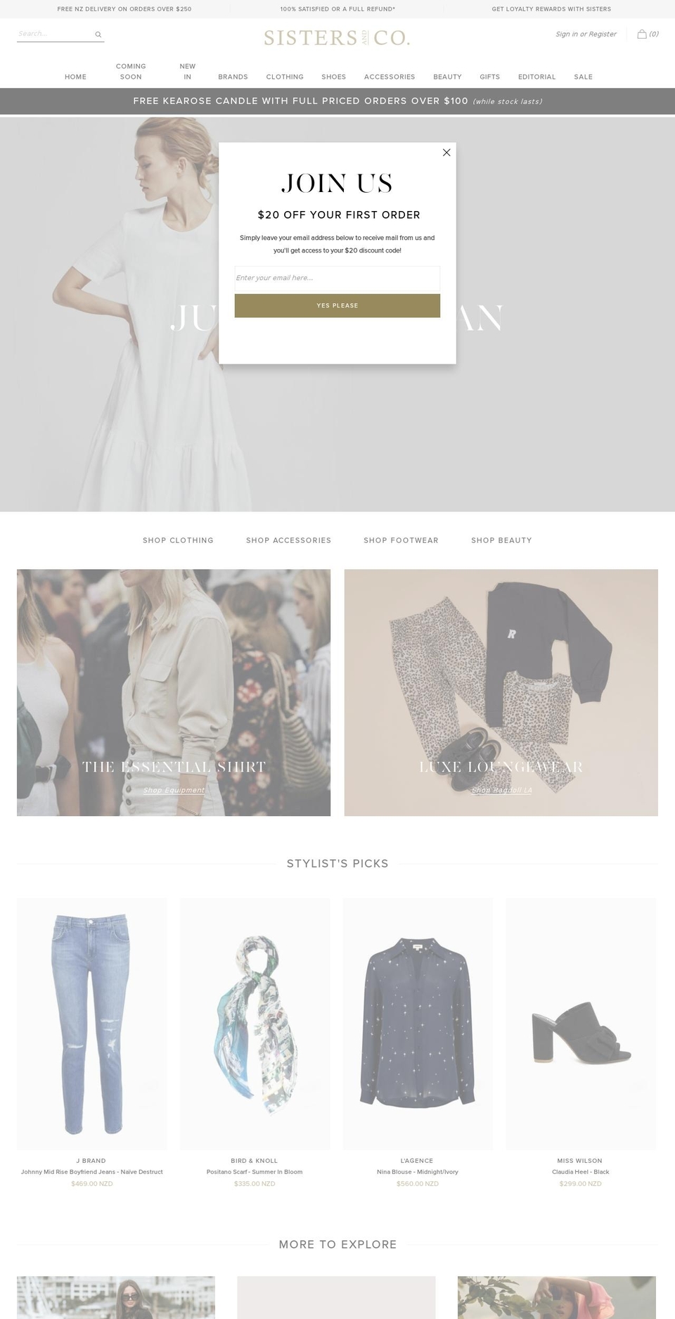 SISTERS \u0026 CO THEME - Fi's Edits Shopify theme site example sistersboutique.co.nz