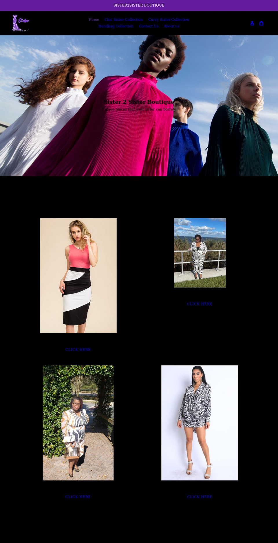 sistersboutique.net shopify website screenshot