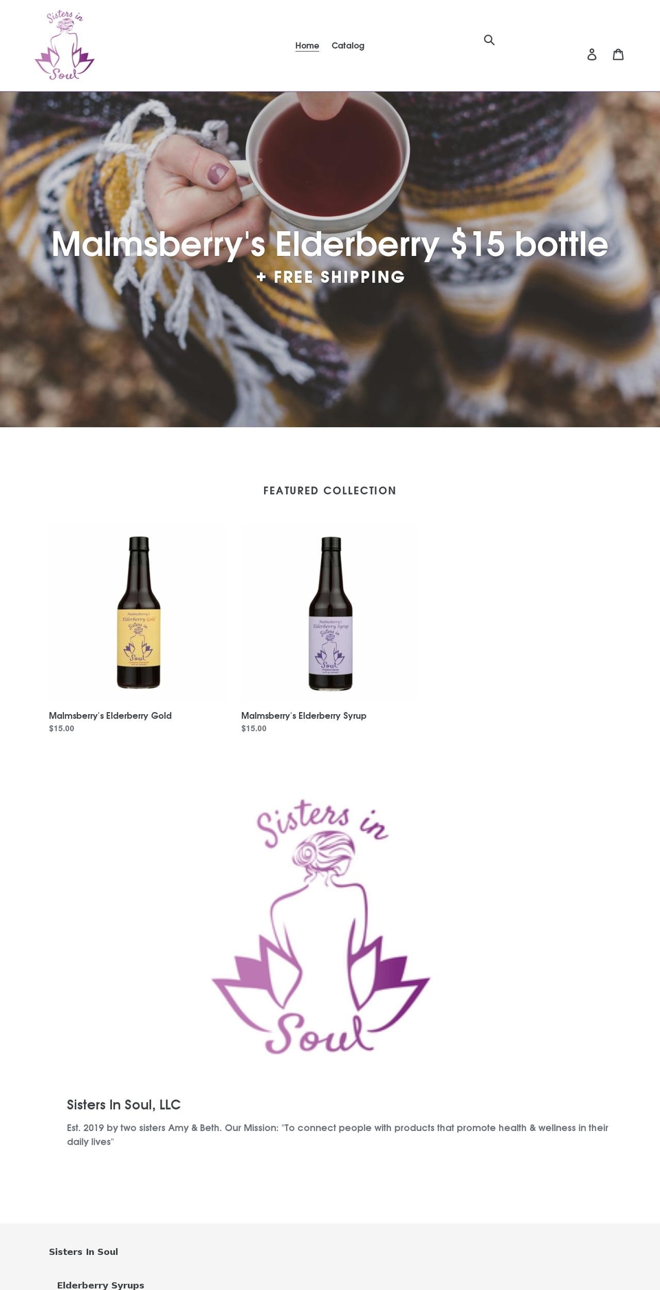 sistersinsoul.net shopify website screenshot