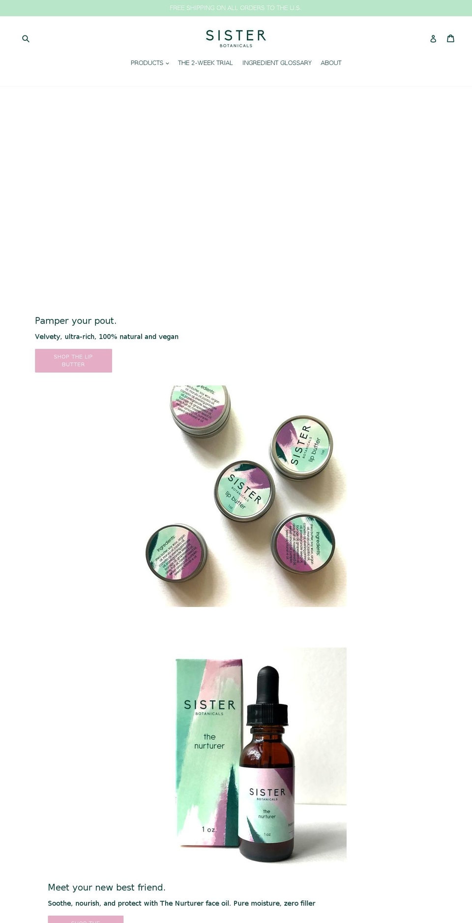 sisterskincare.com shopify website screenshot
