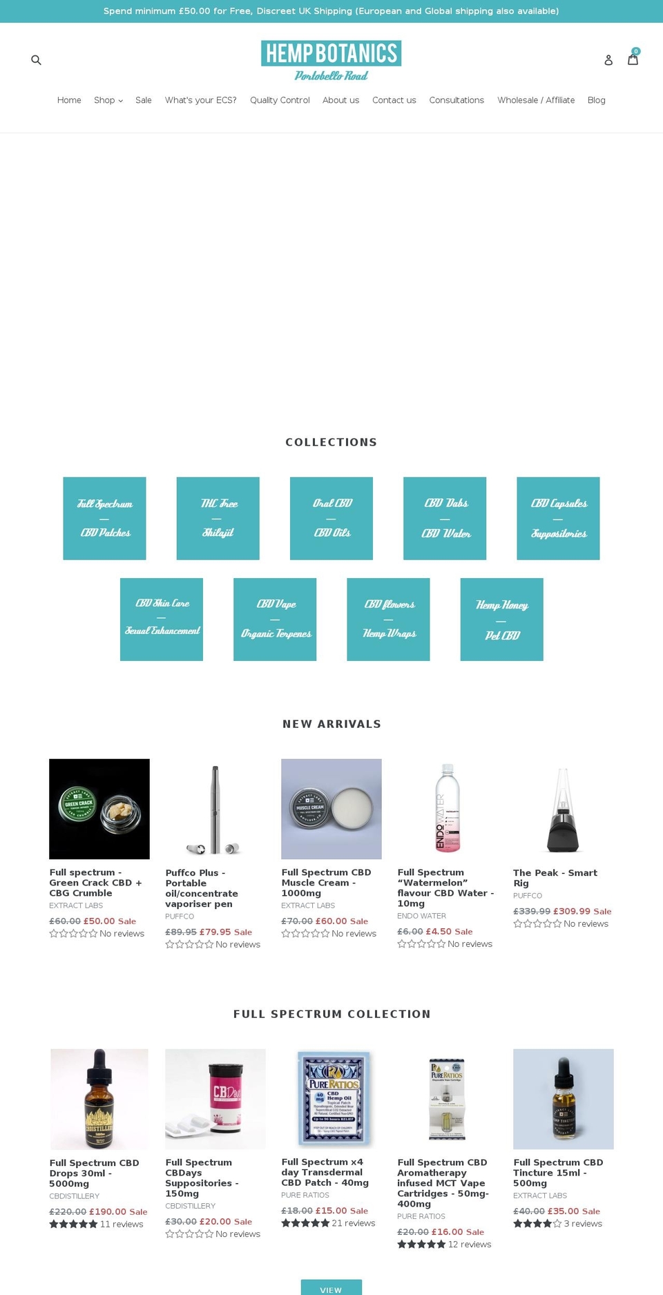 sistersofcbduk.com — Shopify storefront screenshot