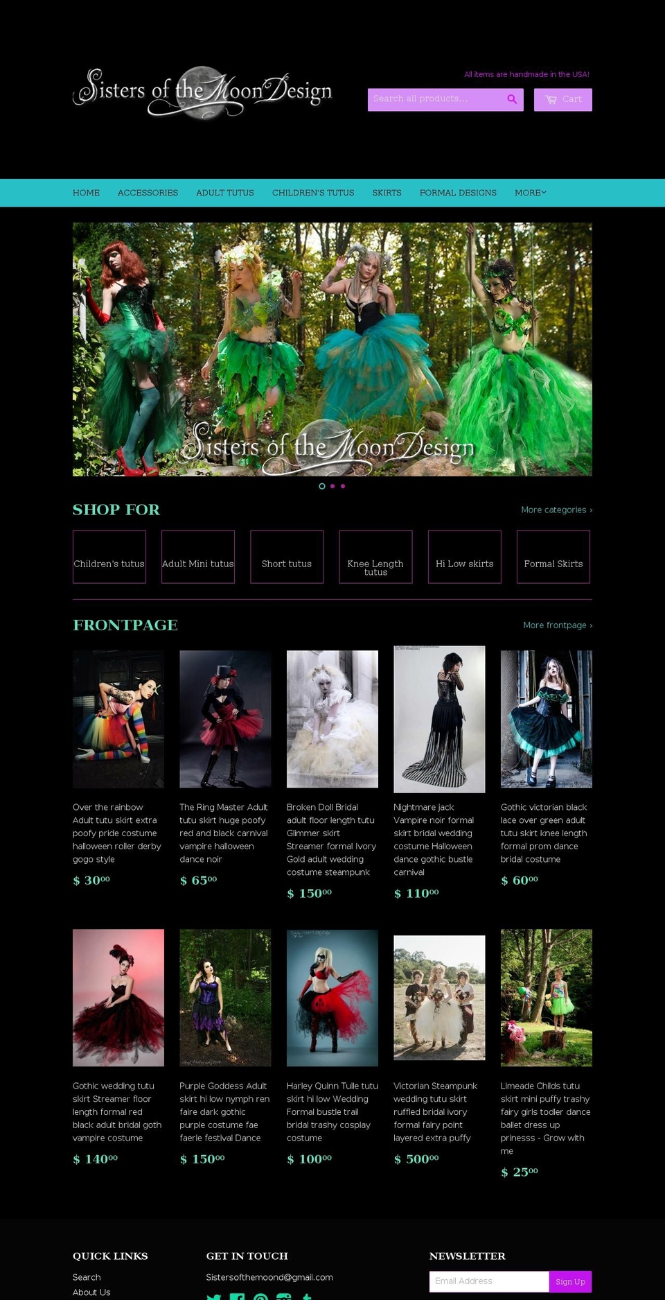 sistersofthemoon.net shopify website screenshot