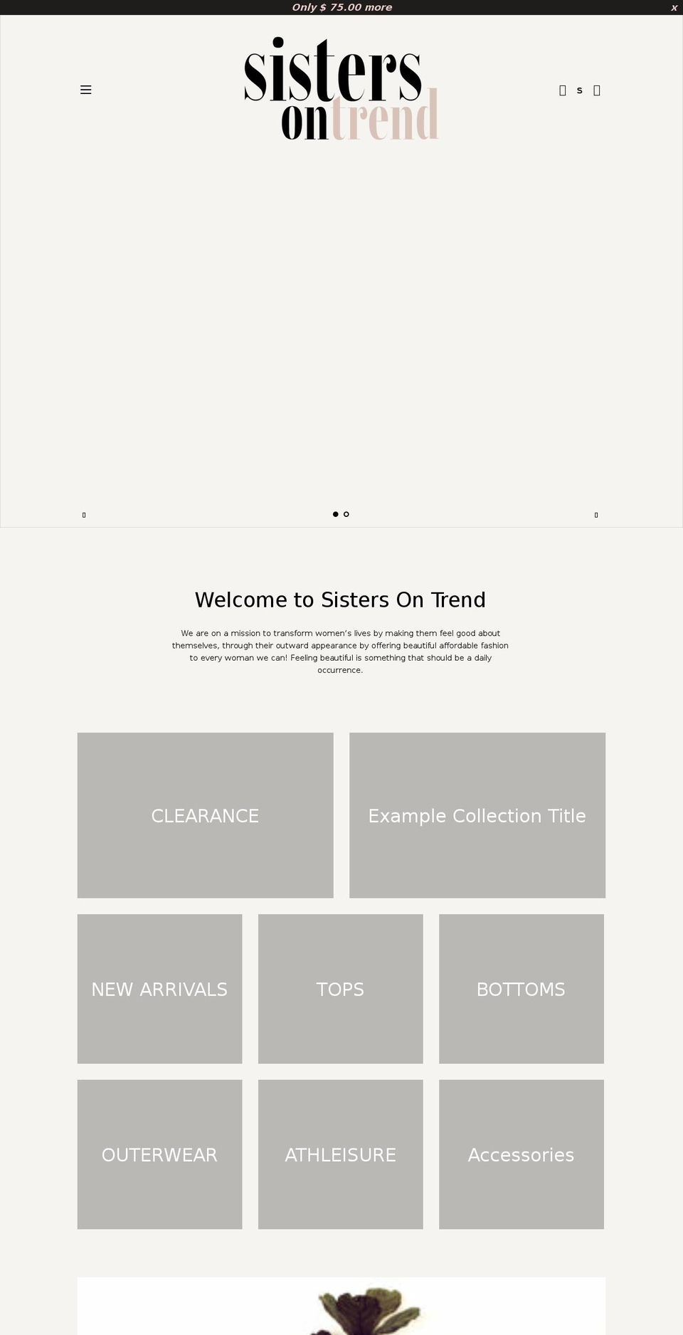 sistersontrend.com shopify website screenshot