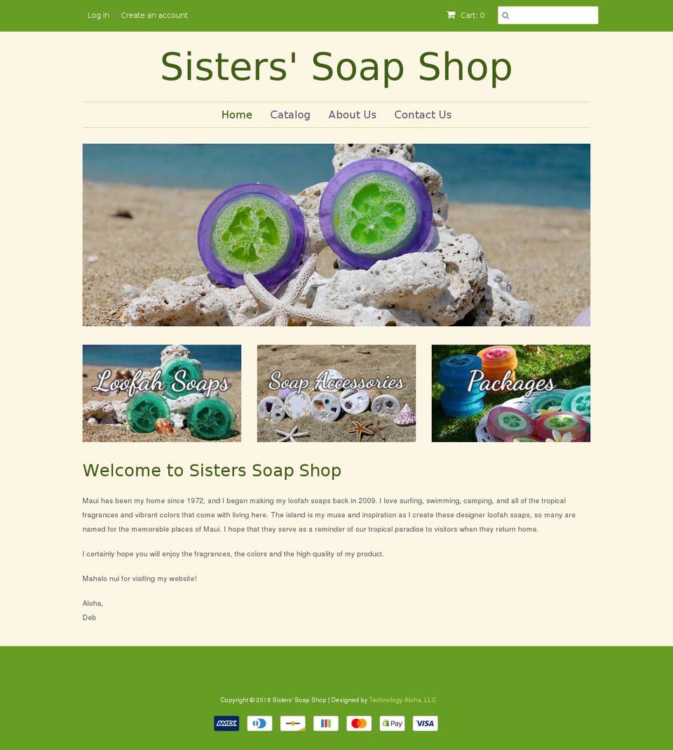 sisterssoapshop.com — Shopify storefront screenshot